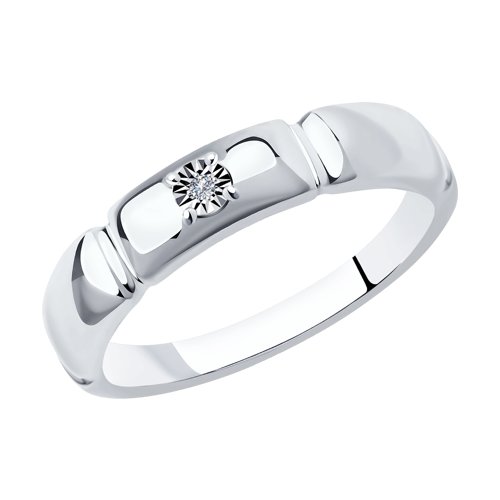 Кольцо, серебро, бриллиант, 87010041